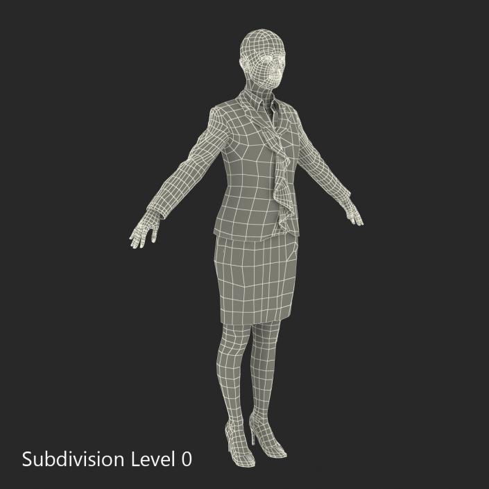 Business Woman Caucasian 3D model