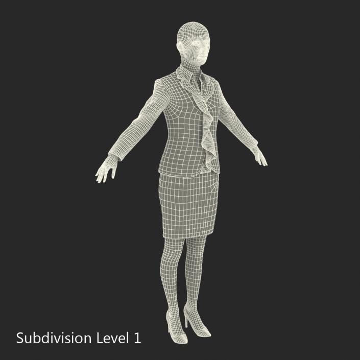 Business Woman Caucasian 3D model