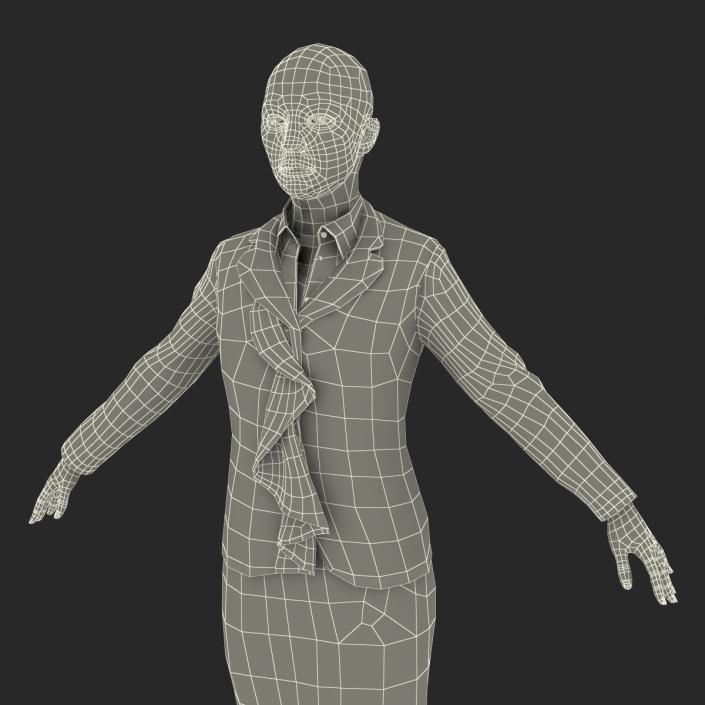 Business Woman Caucasian 3D model