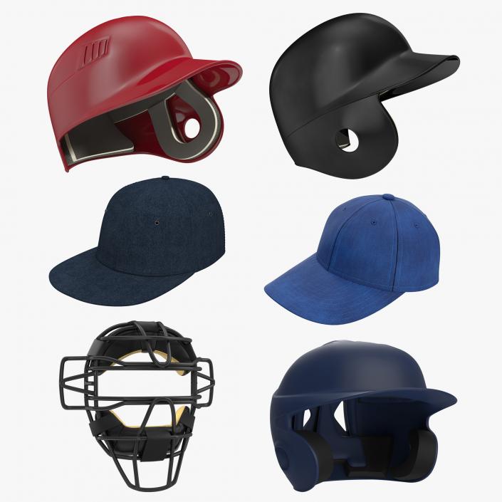 3D Baseball Hats Collection 3