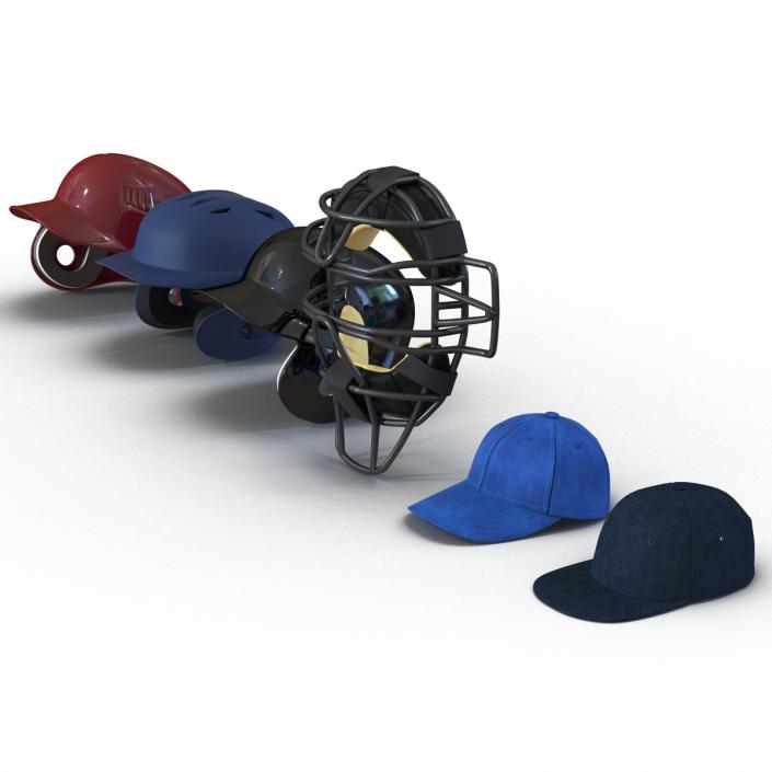 3D Baseball Hats Collection 3