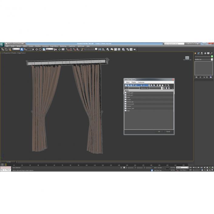 3D model Curtain 7 Brown