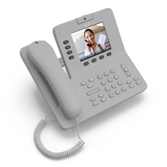 3D Cisco Unified IP Phone 8945 White model