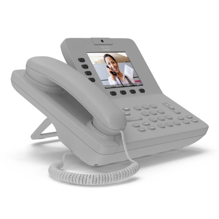 3D Cisco Unified IP Phone 8945 White model