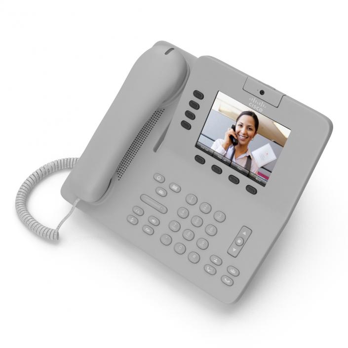 3D Cisco Unified IP Phone 8945 White model