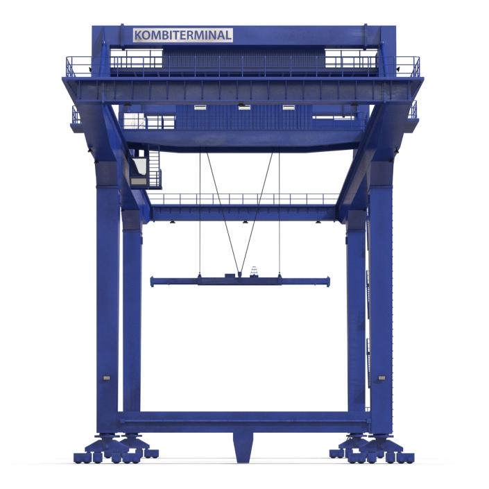 3D model Rail Mounted Gantry Container Crane Blue