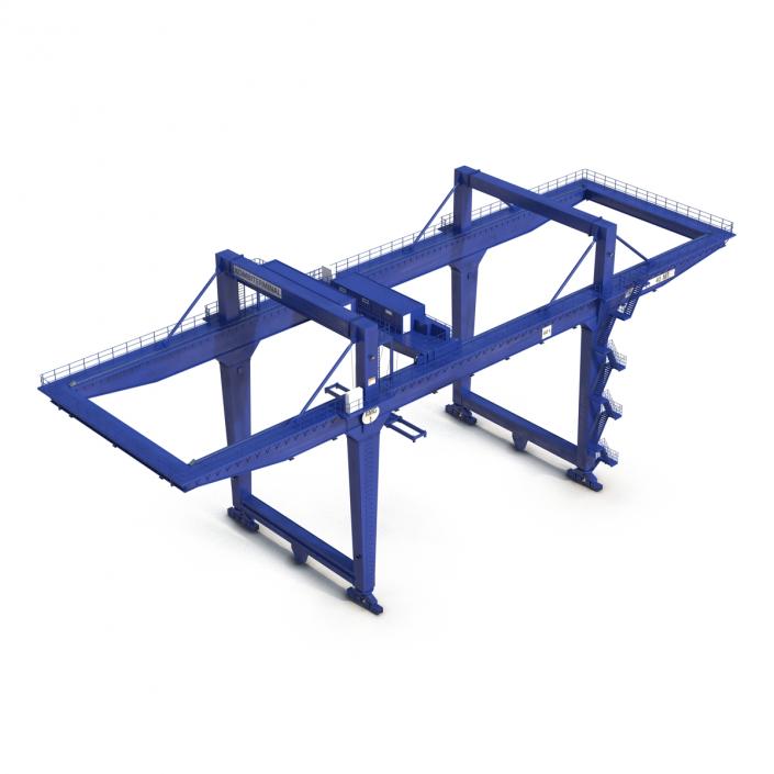 3D model Rail Mounted Gantry Container Crane Blue