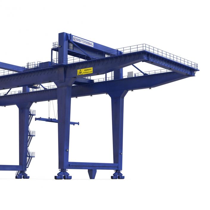 3D model Rail Mounted Gantry Container Crane Blue