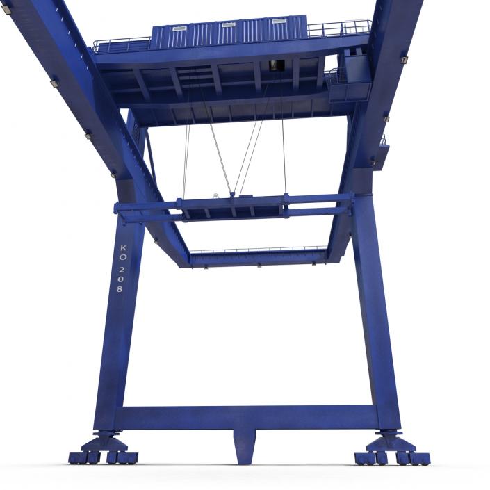 3D model Rail Mounted Gantry Container Crane Blue