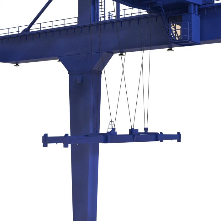 3D model Rail Mounted Gantry Container Crane Blue