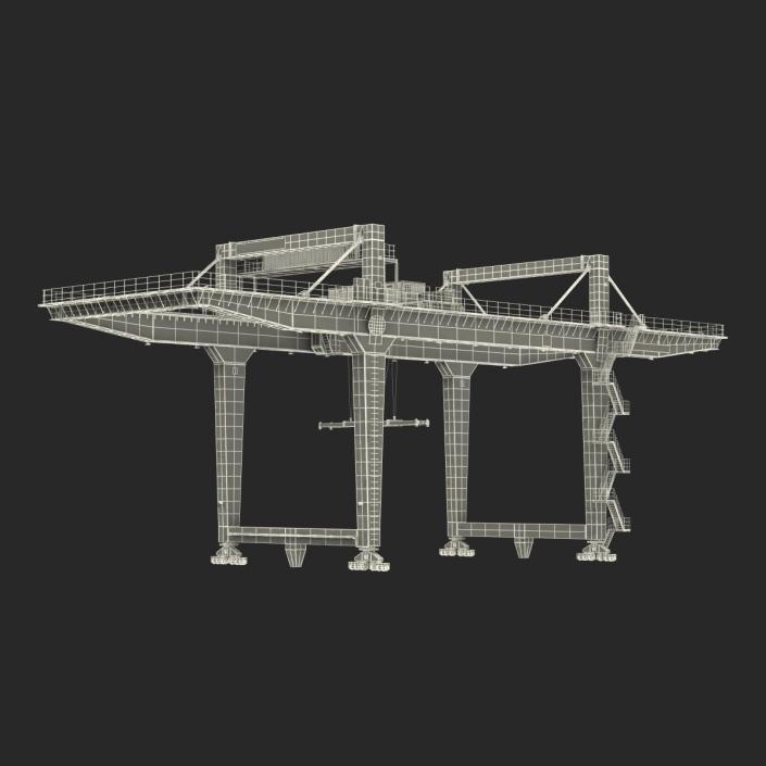 3D model Rail Mounted Gantry Container Crane Blue