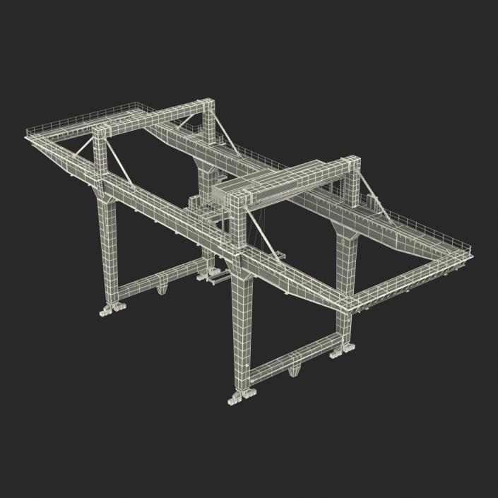 3D model Rail Mounted Gantry Container Crane Blue