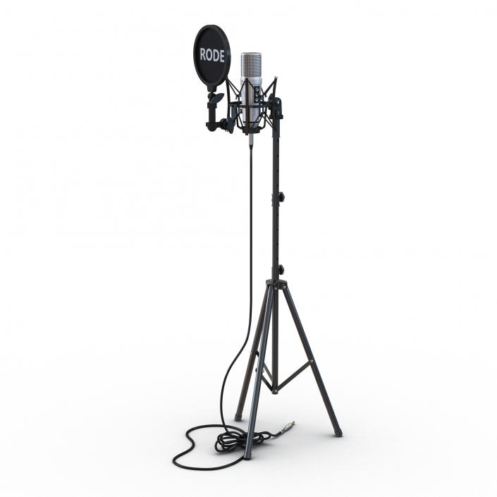 Studio Microphone Rode and Stand 3D