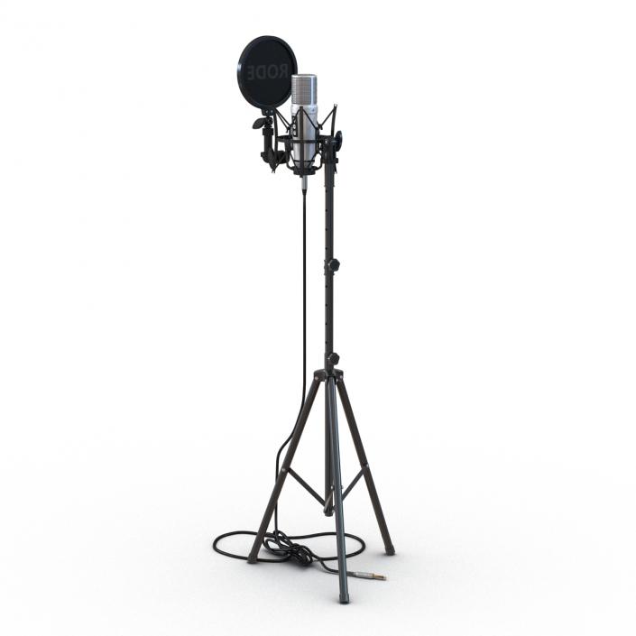 Studio Microphone Rode and Stand 3D