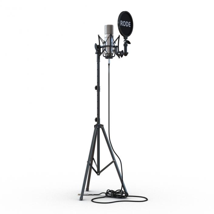 Studio Microphone Rode and Stand 3D