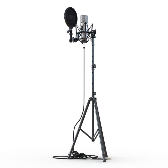 Studio Microphone Rode and Stand 3D