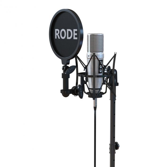 Studio Microphone Rode and Stand 3D