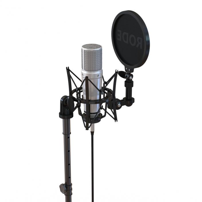 Studio Microphone Rode and Stand 3D