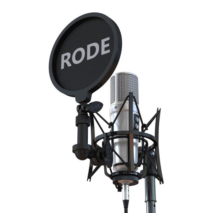 Studio Microphone Rode and Stand 3D