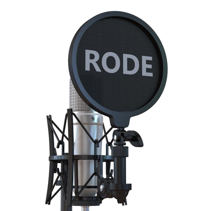 Studio Microphone Rode and Stand 3D