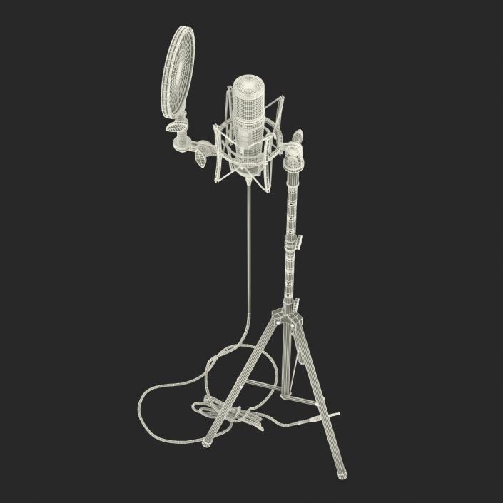 Studio Microphone Rode and Stand 3D