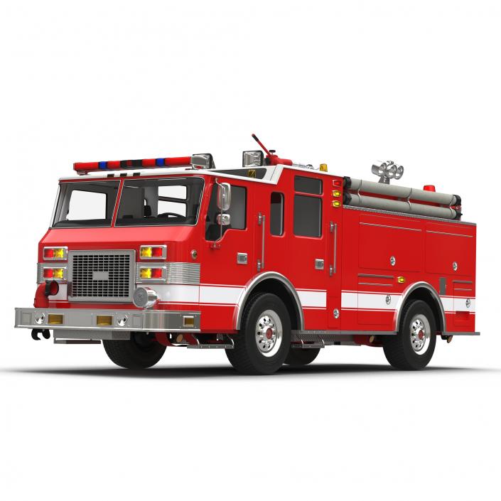 Fire Truck Apparatus 3 3D