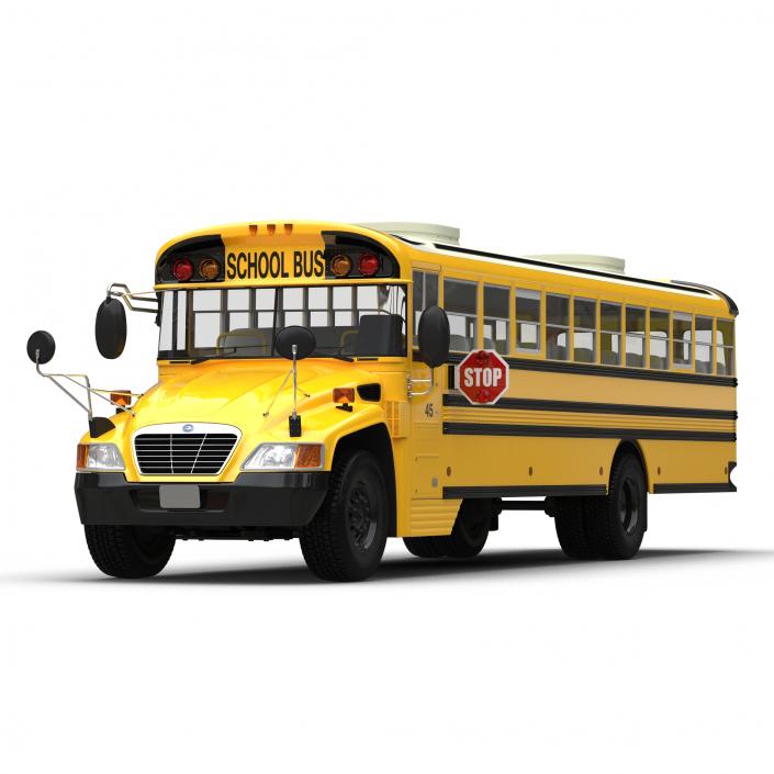 3D School Bus 2 Simple Interior model