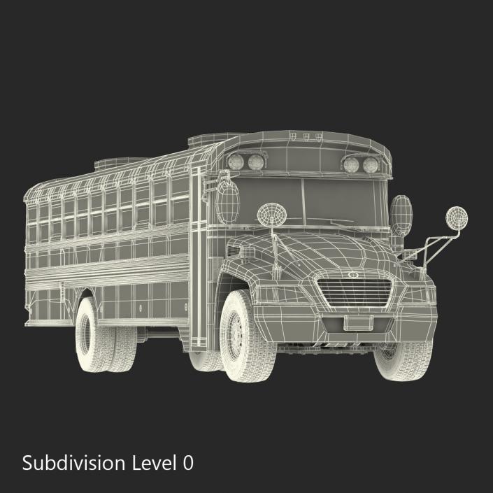 3D School Bus 2 Simple Interior model