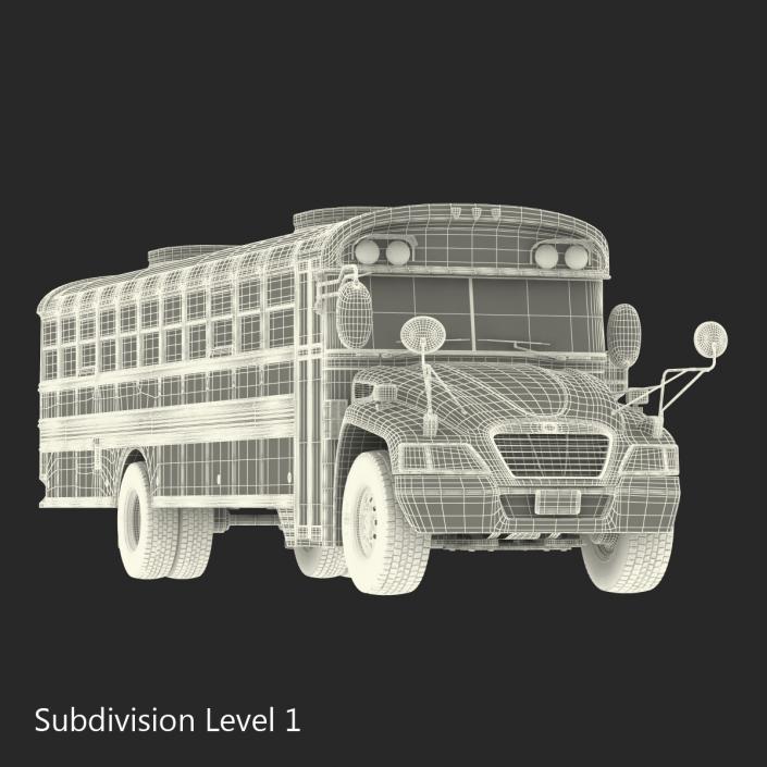 3D School Bus 2 Simple Interior model