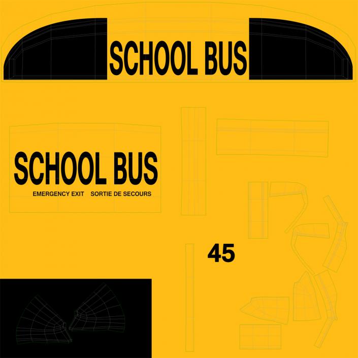 3D School Bus 2 Simple Interior model