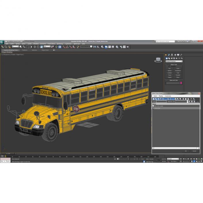 3D School Bus 2 Simple Interior model