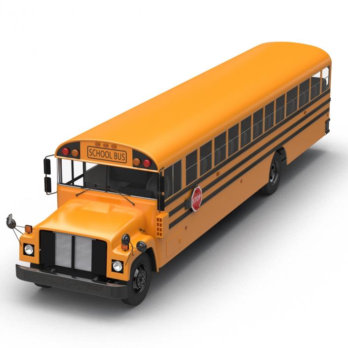 3D School Bus 3 Simple Interior model