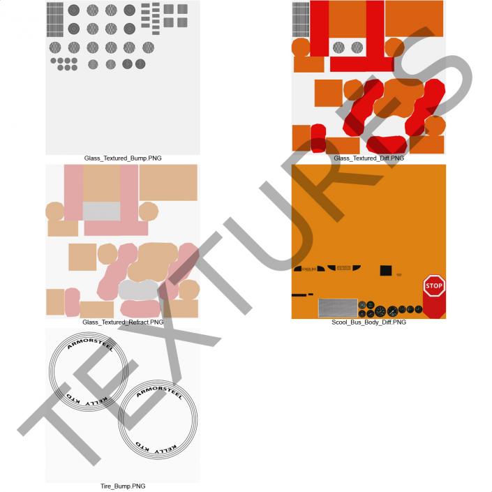 3D School Bus 3 Simple Interior model