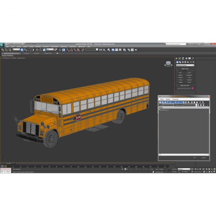 3D School Bus 3 Simple Interior model