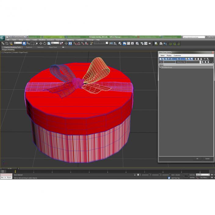 3D Giftbox 5 Red model