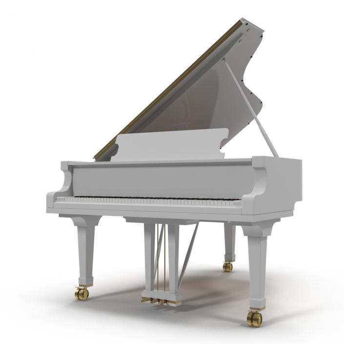 Grand Piano White 3D