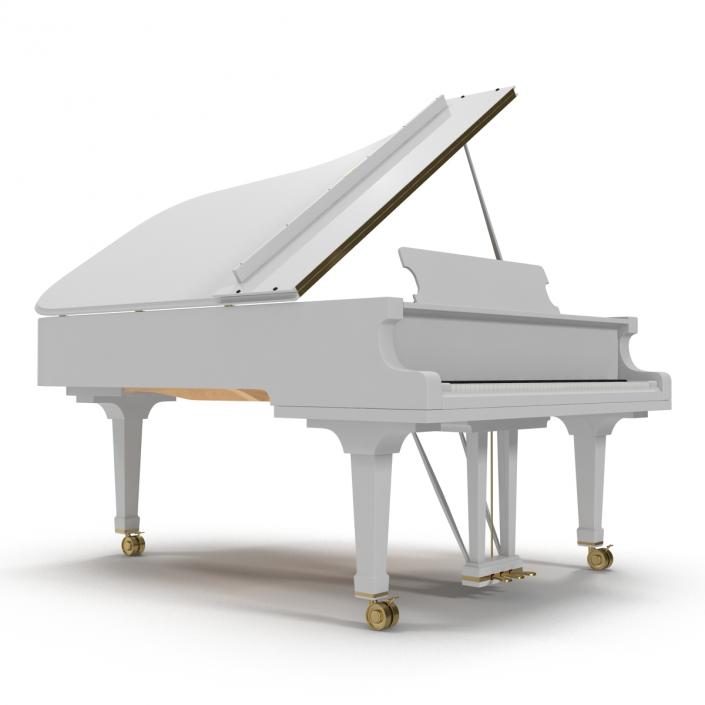 Grand Piano White 3D