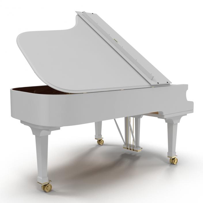 Grand Piano White 3D