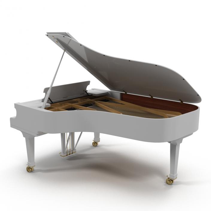 Grand Piano White 3D