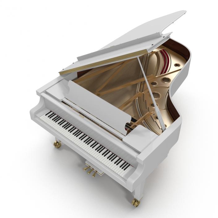 Grand Piano White 3D