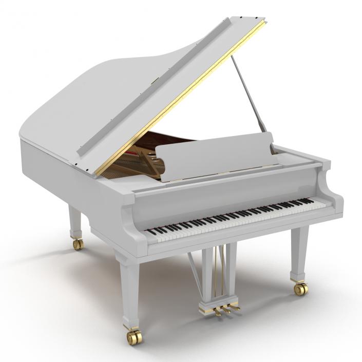 Grand Piano White 3D