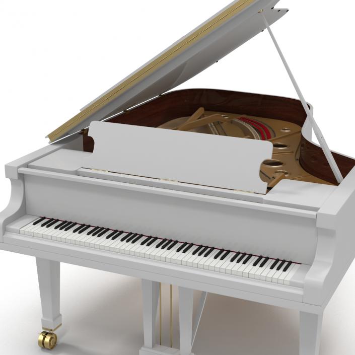 Grand Piano White 3D