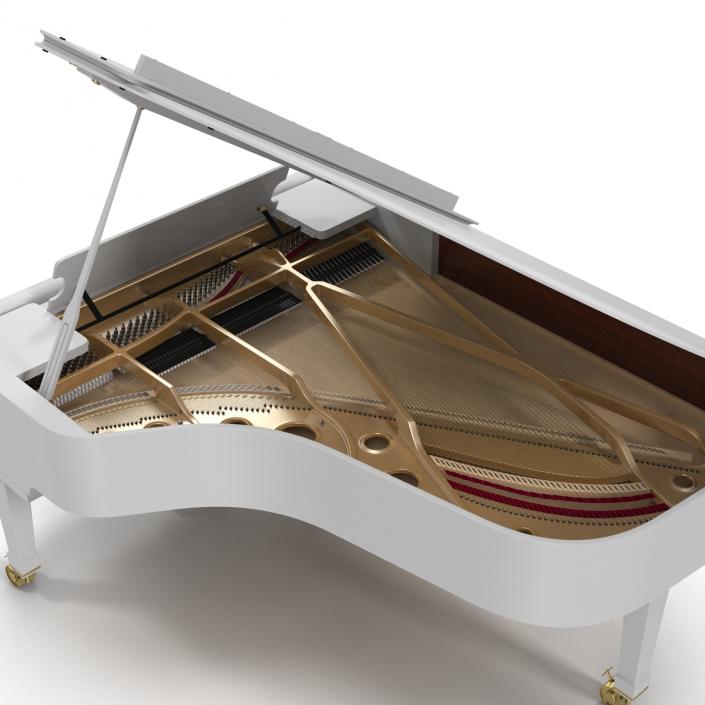 Grand Piano White 3D