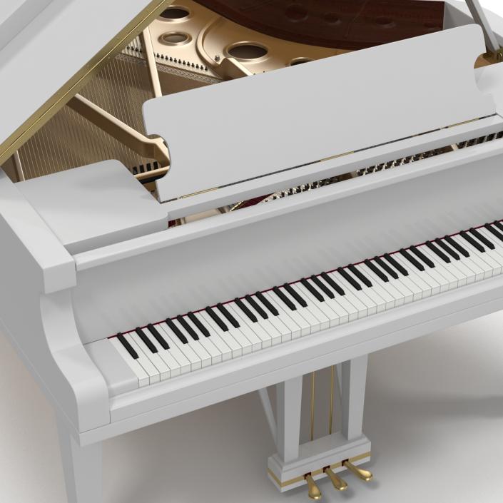 Grand Piano White 3D