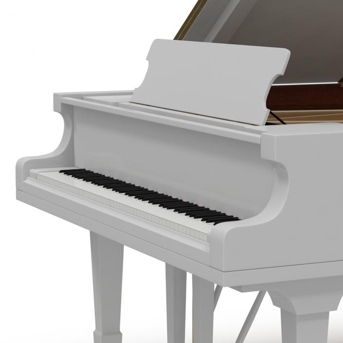 Grand Piano White 3D