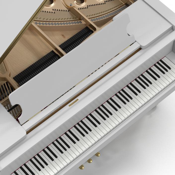 Grand Piano White 3D