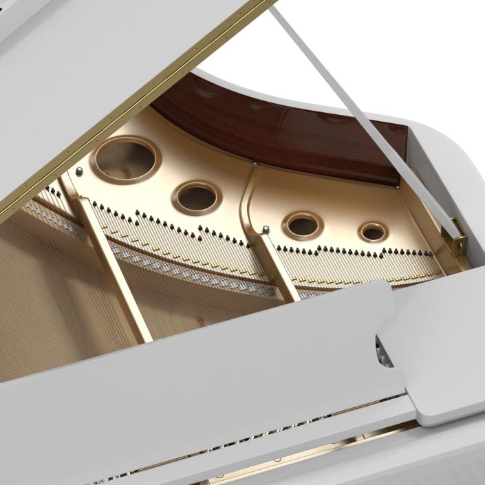 Grand Piano White 3D