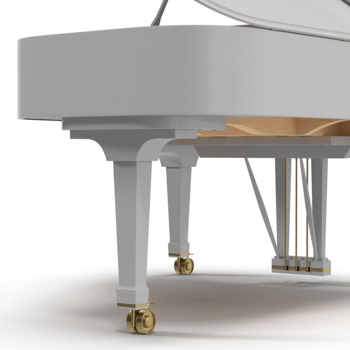 Grand Piano White 3D