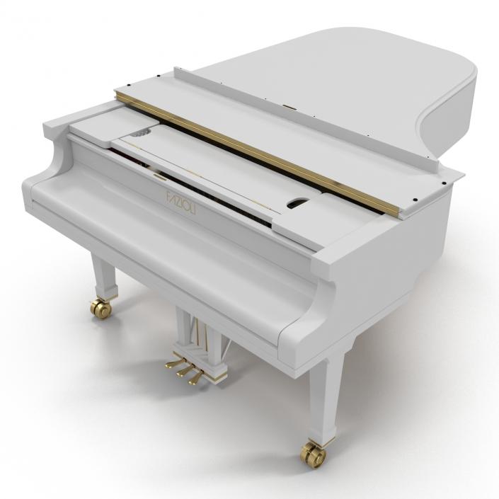 Grand Piano White 3D