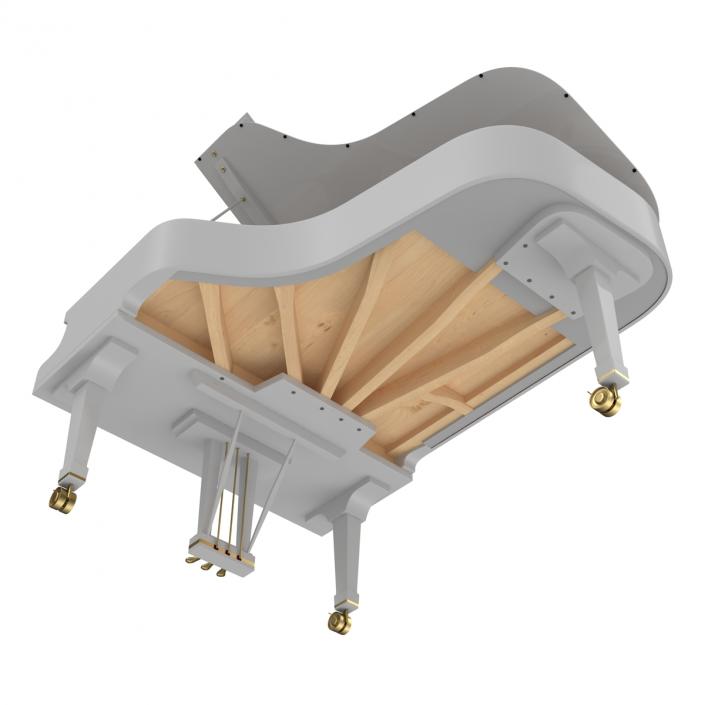 Grand Piano White 3D